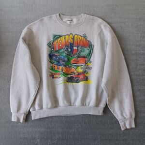 Vintage Texas Grand Houston Raceway Sweater Mens XL Gray Stretch Graphic